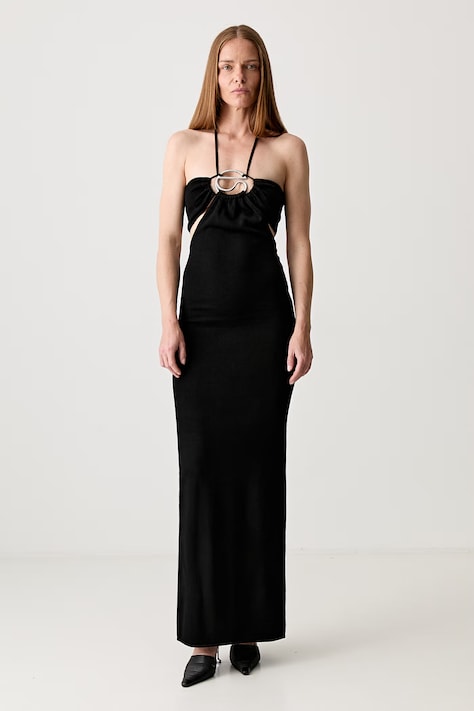 Coperni сукня halter однотонна з віскозою чорна