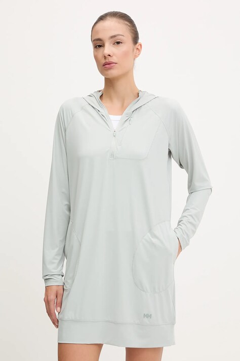 Helly Hansen sukienka SHINE SOLEN kolor turkusowy mini prosta 48256