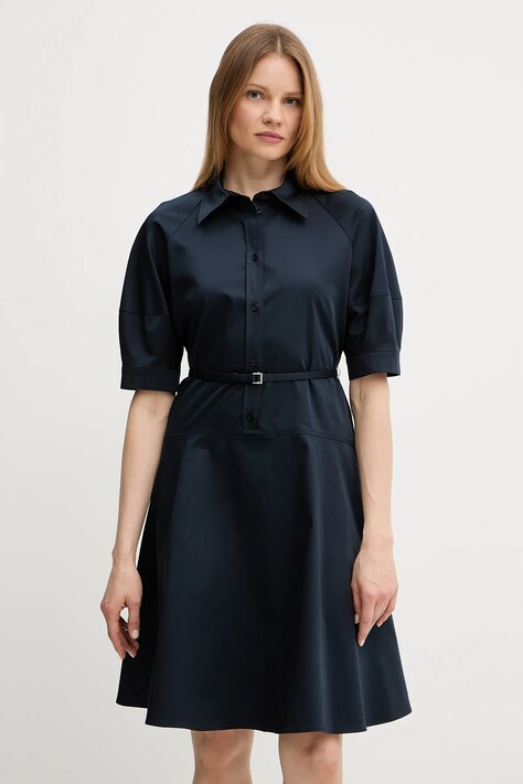 BOSS rochie culoarea bleumarin, mini, evazată, 50537388