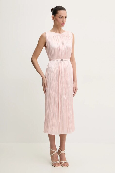 BOSS rochie culoarea roz, midi, dreaptă, 50537411