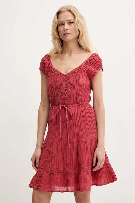 Šaty Guess GAUZE červená barva, mini, W5GK0A WE340