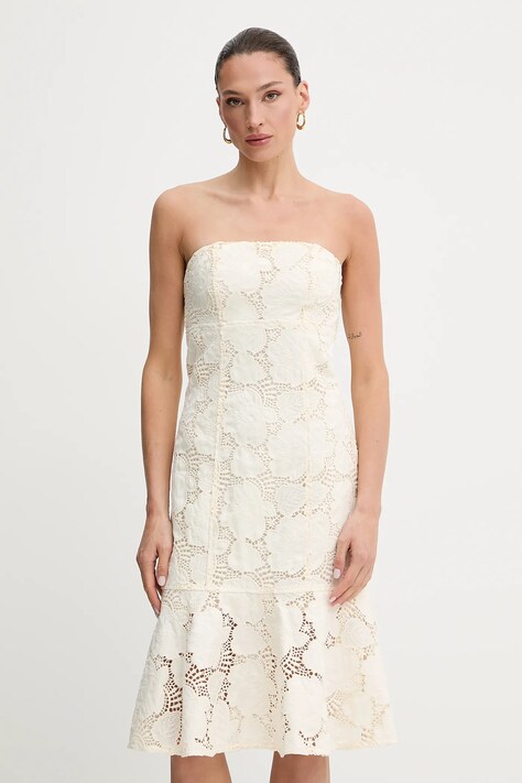 Guess rochie MAISY culoarea bej, mini, mulată, W5GK0S WH6I0