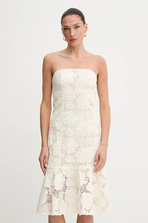Guess rochie MAISY culoarea bej, mini, mulată, W5GK0S WH6I0