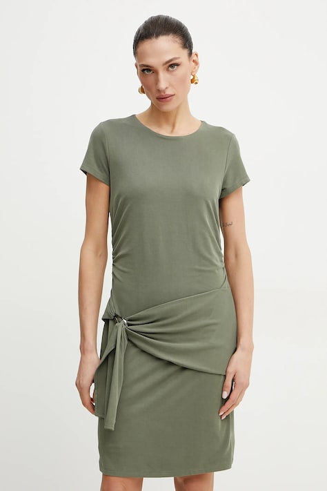 Guess rochie SAMMIE culoarea verde, mini, mulată, W5GK0U KCTB0