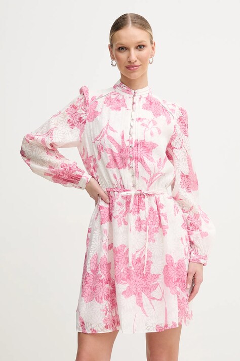 Guess rochie ADLAIDE culoarea alb, mini, evazată, W5GK07 WH4K2