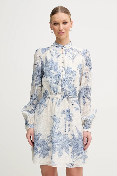 Šaty Guess ADLAIDE béžová barva, mini, W5GK07 WH4K2