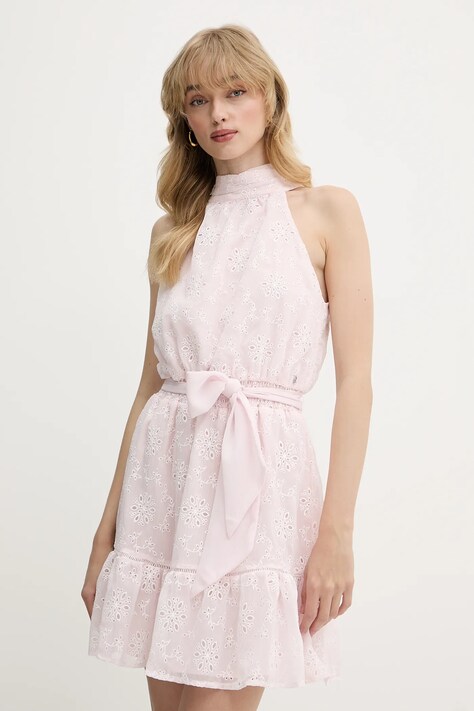 Guess rochie DANILE culoarea roz, mini, evazată, W5GK15 W0WA2