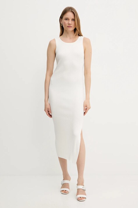 Guess rochie JIULIA culoarea bej, maxi, mulată, W5GK47 Z3L10