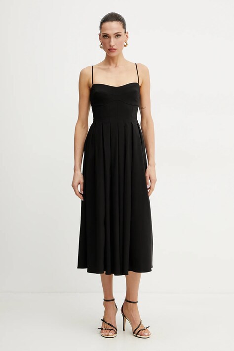 Guess rochie BRIA culoarea negru, mini, evazată, W5GK61 WGMR2