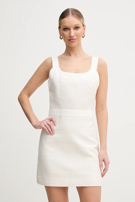 Guess rochie ELSIE culoarea bej, mini, dreaptă, W5GK77 WH610