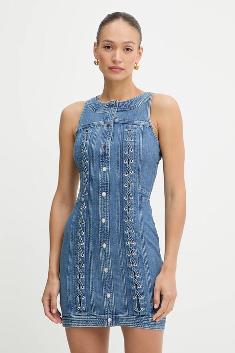 Guess rochie din denim LISBETH mini, mulata, W5GK93 D4H7C