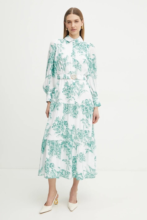 Рокля Guess MARIE в бяло дълга разкроена W5PK1C WHHC0