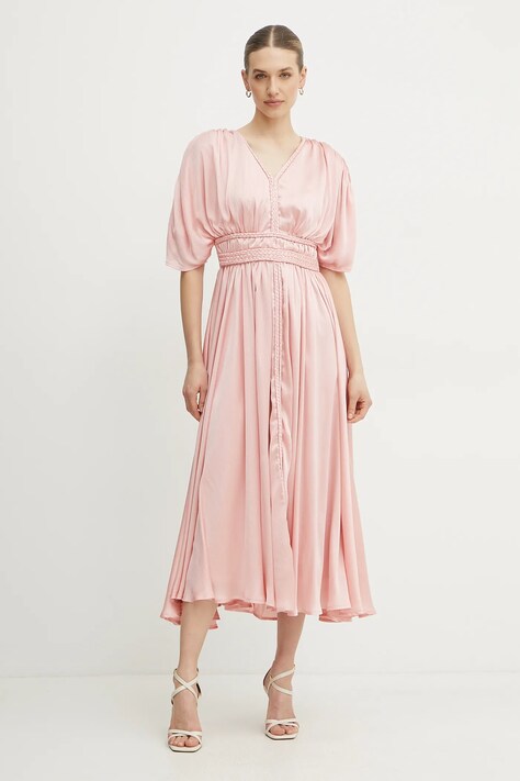 Guess rochie LUCIE culoarea portocaliu, midi, evazată, W5PK1O WHHF0