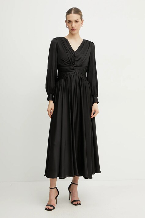 Guess rochie HELENE culoarea negru, maxi, evazată, W5PK1X WD8G2