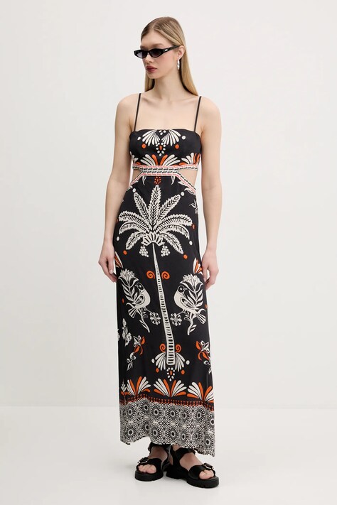 Superdry rochie culoarea negru, maxi, dreaptă, W8011874A-F4N