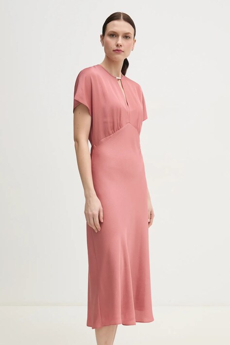Calvin Klein rochie culoarea portocaliu, midi, dreaptă, K20K208144