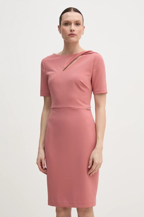 Calvin Klein rochie culoarea roz, mini, mulată, K20K208174