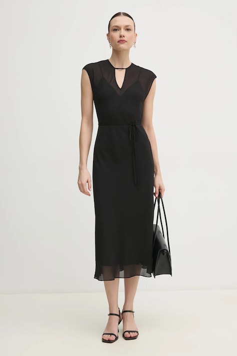 Šaty Calvin Klein černá barva, midi, K20K208366