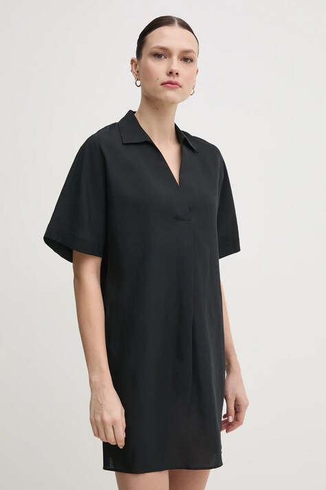Calvin Klein rochie din amestec de in culoarea negru, mini, oversize, K20K208382