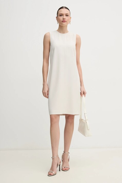 Calvin Klein rochie culoarea bej, mini, dreaptă, K20K208390