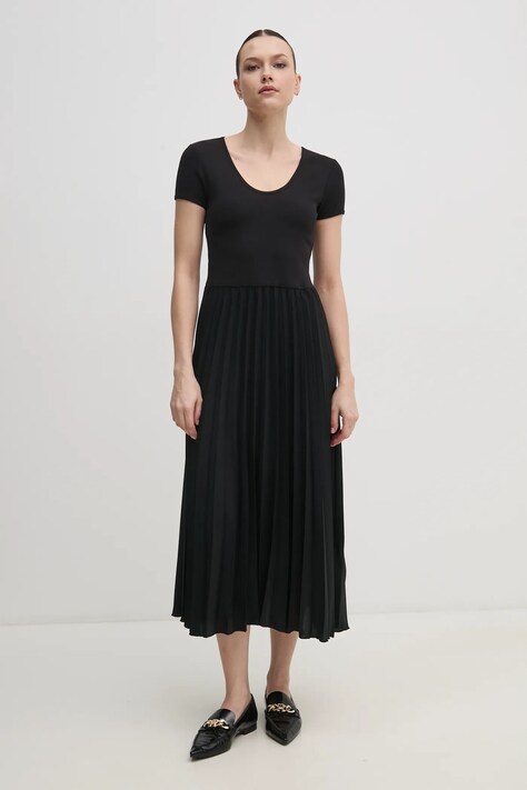 Šaty Tommy Hilfiger černá barva, midi, WW0WW44618