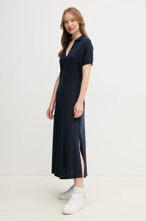 Obleka Tommy Hilfiger mornarsko modra barva, WW0WW44514