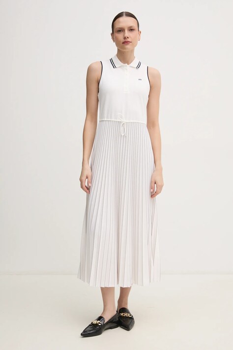Tommy Hilfiger rochie culoarea alb, maxi, evazată, WW0WW45167