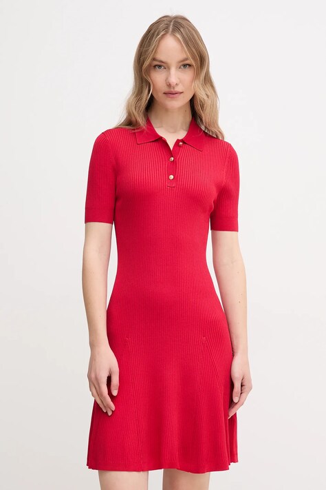 Šaty Tommy Hilfiger červená barva, mini, WW0WW45512