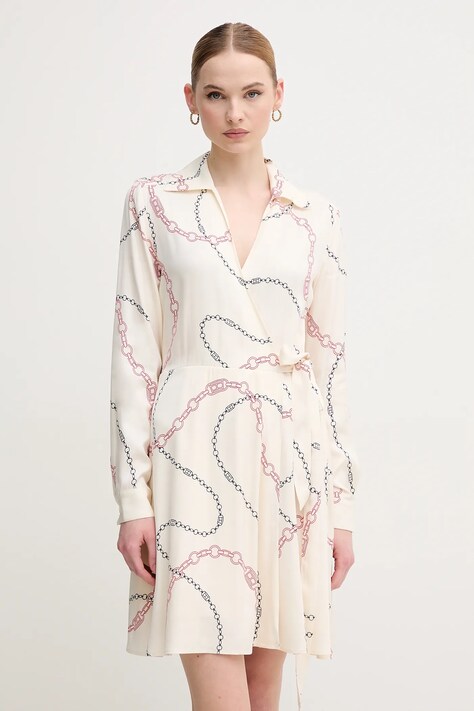Tommy Hilfiger rochie culoarea bej, mini, evazată, WW0WW44664
