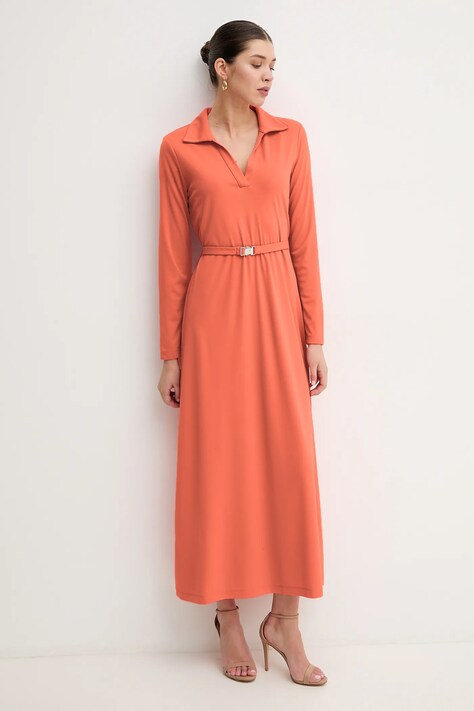 Dkny ruha narancssárga, midi, harang alakú, DD5J1H52