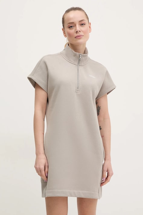 Šaty Dkny béžová barva, mini, DP5D4895