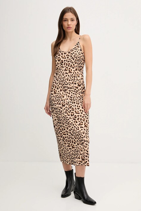 Dkny rochie culoarea negru, midi, mulată, DJ5D9053