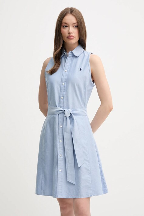 Polo Ralph Lauren rochie din bumbac mini, evazată, 211906437