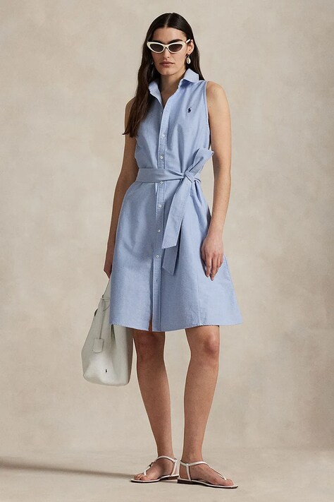 Polo Ralph Lauren rochie din bumbac mini, evazată, 211906437