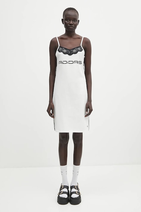 Φόρεμα adidas Originals Dress χρώμα: άσπρο, JZ6770
