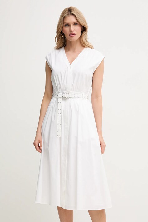 MICHAEL Michael Kors rochie culoarea alb, mini, evazată, MS5830KF4C