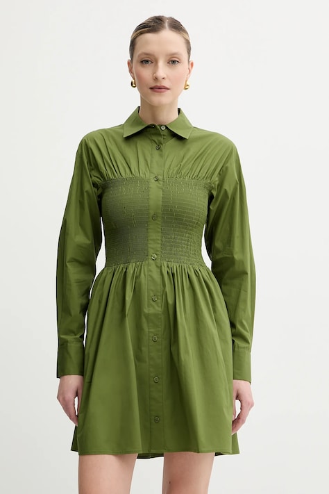 MICHAEL Michael Kors rochie culoarea verde, mini, evazată, MS582V1F4C