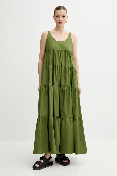 MICHAEL Michael Kors rochie culoarea verde, maxi, evazată, MS582WLF4C