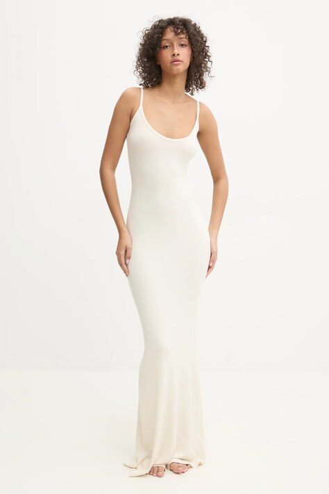 Guess rochie TESSA culoarea bej, maxi, mulată, O5GK10 KCDA2