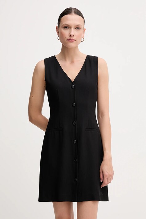 Calvin Klein Jeans rochie culoarea negru, mini, evazată, J20J225271