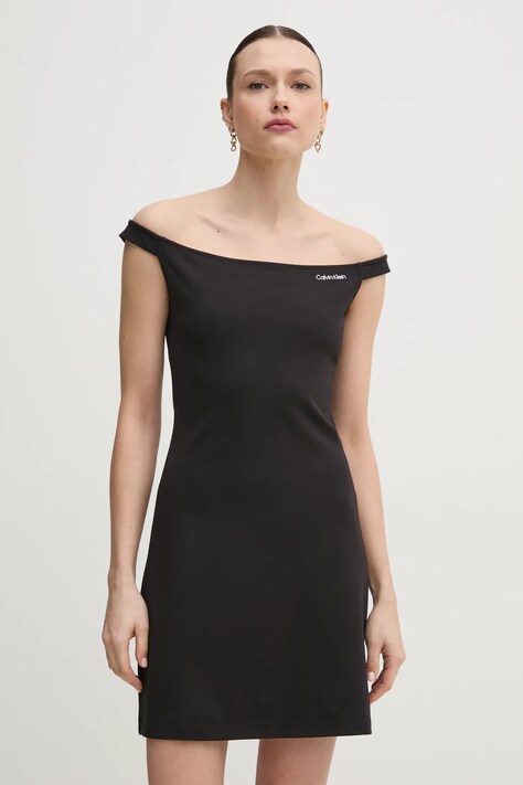 Calvin Klein Jeans rochie culoarea negru, mini, mulată, J20J225541