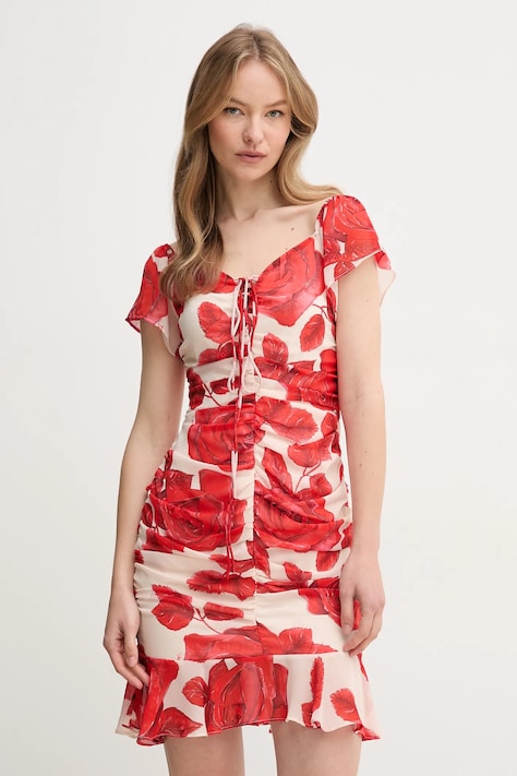 Gaudi rochie culoarea bej, mini, mulată, 511FD15012