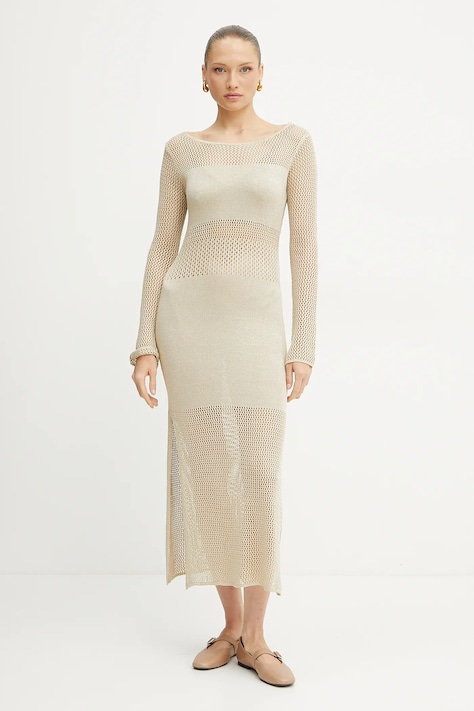 Fracomina rochie culoarea bej, maxi, mulată, FS25SD5004K514O7