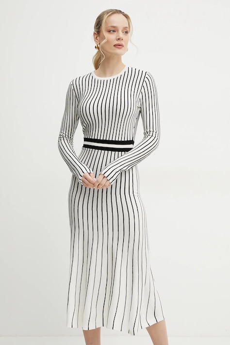 Šaty s příměsí kašmíru Fracomina bílá barva, maxi, FS25SD5002K501N8