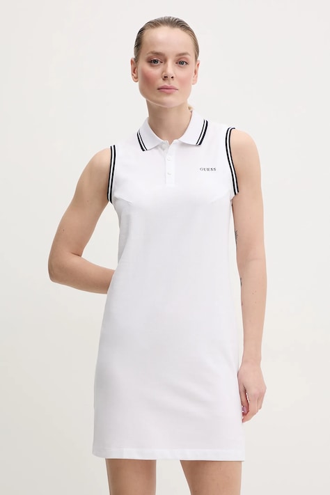Šaty Guess AMARYLLIS biela farba, mini, áčkový strih, V5GK04 KCOK1