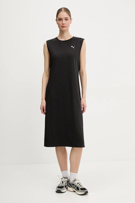 Puma rochie culoarea negru, mini, dreaptă, 685643