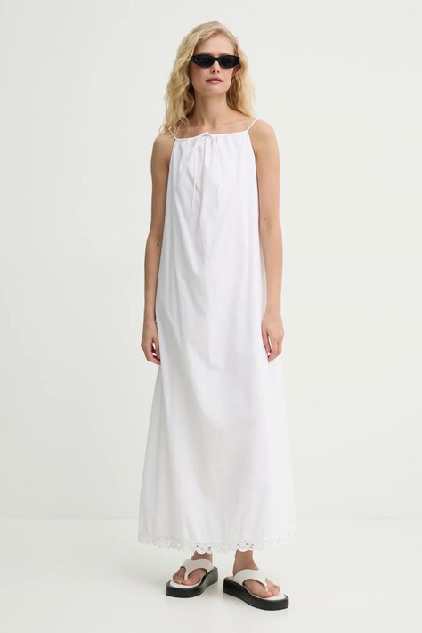 Bavlněné šaty By Malene Birger ELIZABETH bílá barva, maxi, 103266