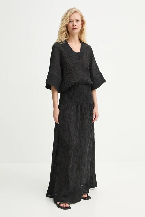 By Malene Birger rochie ANAIS culoarea negru, maxi, evazată, 103391