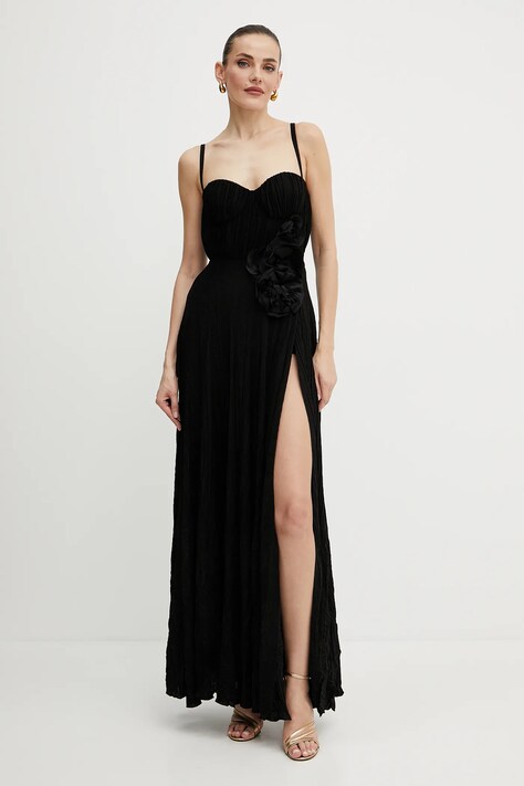 Elisabetta Franchi rochie culoarea negru, maxi, evazată, ABR2252E2