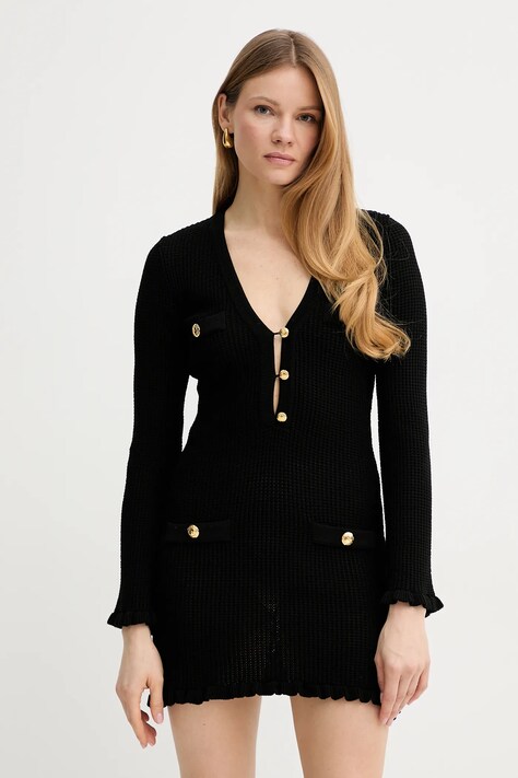 Elisabetta Franchi rochie culoarea negru, mini, mulată, AM76Q52E2